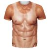 Men's Funny Hairy Chest Graphic T-shirts Fake Muscle Abs 3D Print Short Sleeve T-shirts Spring Summer Cosplay Costume Tops