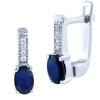 Silver Earrings with Natural Sapphire 1.391ct (1839843)