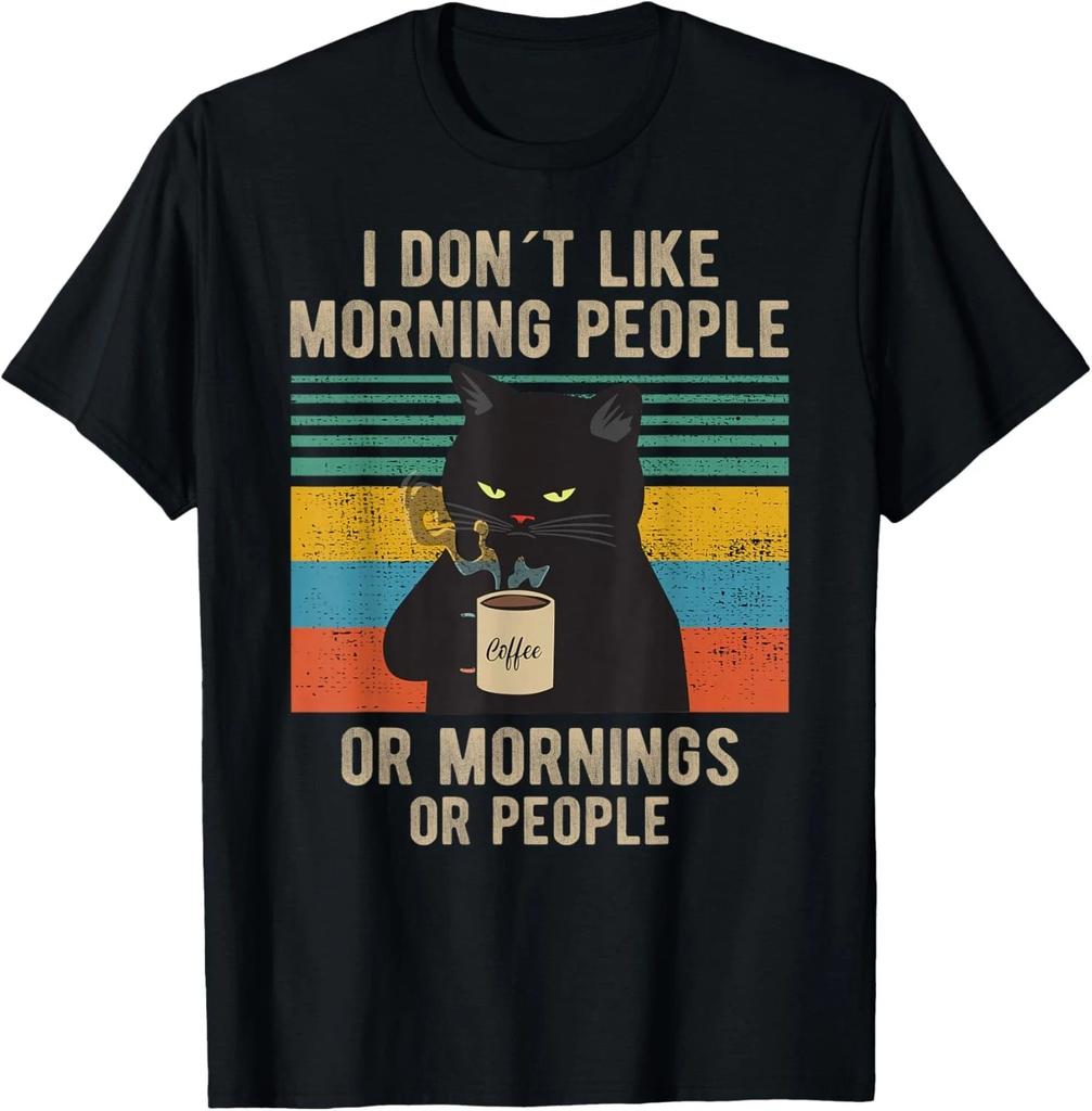 I Hate Morning People And Mornings And People Coffee Cat Gift Unisex T-Shirt