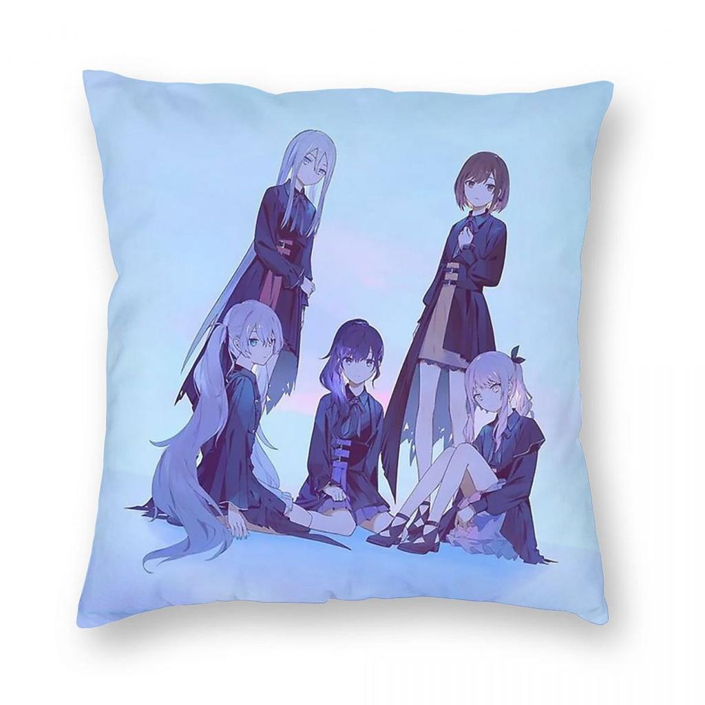 Sekai No Oto Project Sekai Square Pillowcase Polyester Linen Velvet Pattern Zip Decor Bed Cushion Cover