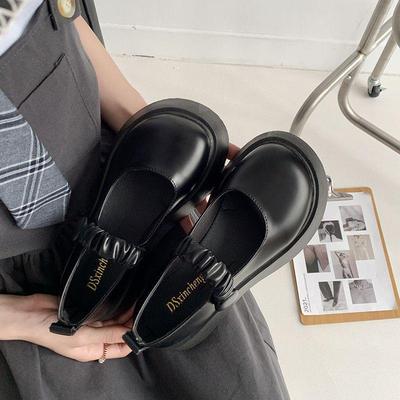 Японские туфли Лолита Сладкие Мэри Джейн из кожи - Лето 2025 Платформа с бантом, размеры 31-46