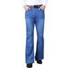 Men's Elastic Thin Flared Jeans Men's Mid-Rise Denim Flared Trousers