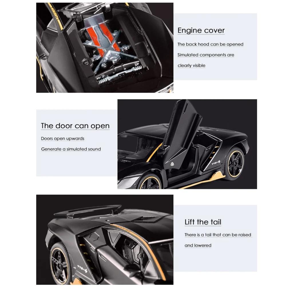 1/32 Lamborghini LP770 автомобиль литой спортивный автомобиль модель литой звук супер гоночный подъемный хвост детская игрушечная машинка для детей мальчик подарок