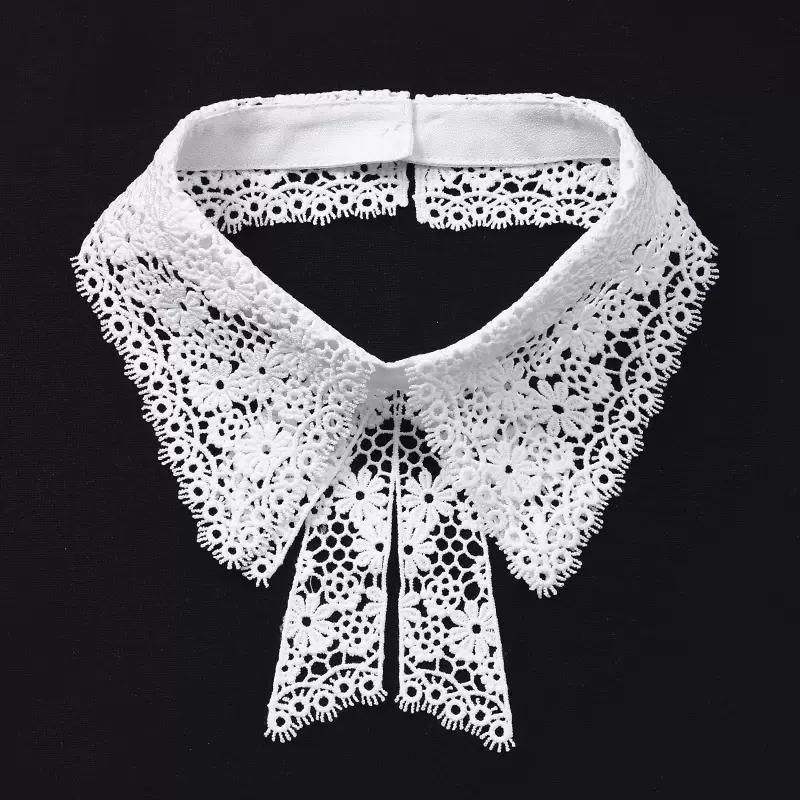 Fashion Lace White Fake Collar Women Detachable Collars for Women Black Lapel False Collars Woman Tie Clothes Accessories