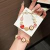 Lovely Apples Bracelet with Brown Cord Fashion Accessory for Girls Parties and Gifts