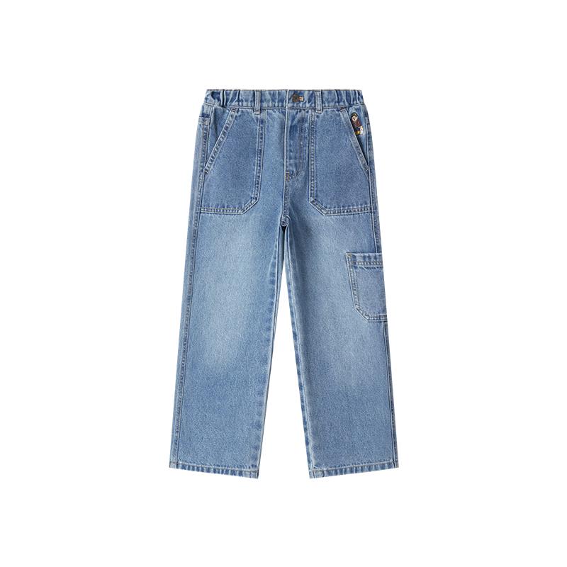Teenie Weenie Kids Unisex Straight-Leg Denim Cargo Pants
