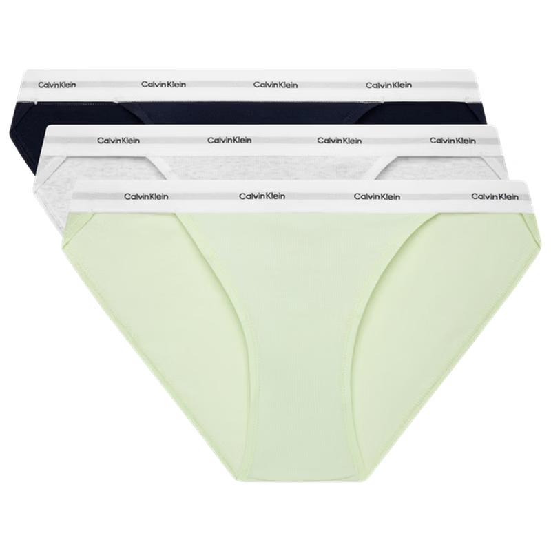 Calvin Klein Современные хлопковые рифленые бикини-слипы, 3 шт.