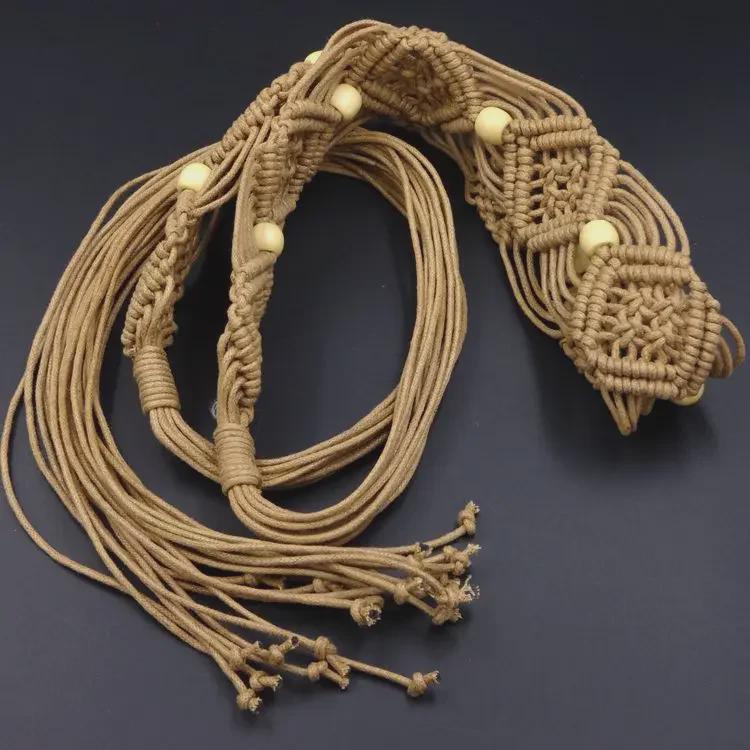 Bohemian Wax Rope Braided Floral Women's Belt Chain