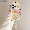 KEYSION Cute Ear 3D Cartoon Case for Realme C63 C61 with Bracelet Soft Silicone Shockproof Phone Back Cover for Realme C53 C51