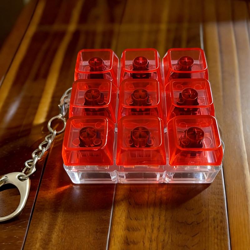 New 9 Keys Mechanical Keyboard Axis Tester Fidget Key Toy Stress Relief Button with Keycap Keychain Toy Gift for Fun And Relief