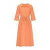 2024 Summer Trendy Lapel Dress: Cotton & Linen, Five-Point Sleeve, Long Skirt