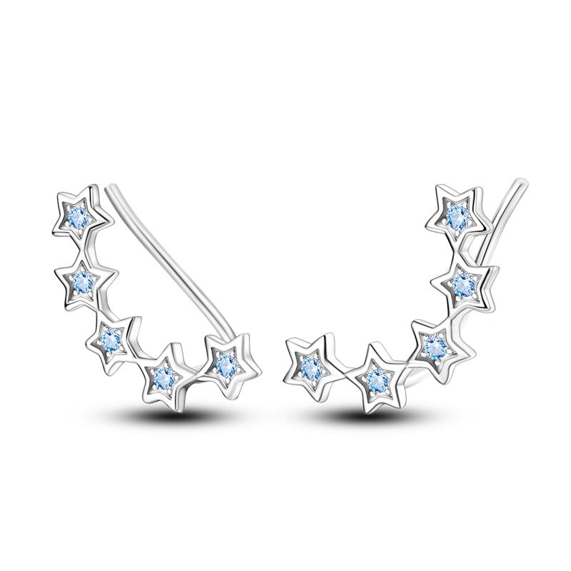Cute Unicorn Stud Earrings Silver Plated for Little Girl Crystal Cat Mouse Elephant Heart Star Earring Gift Jewelry