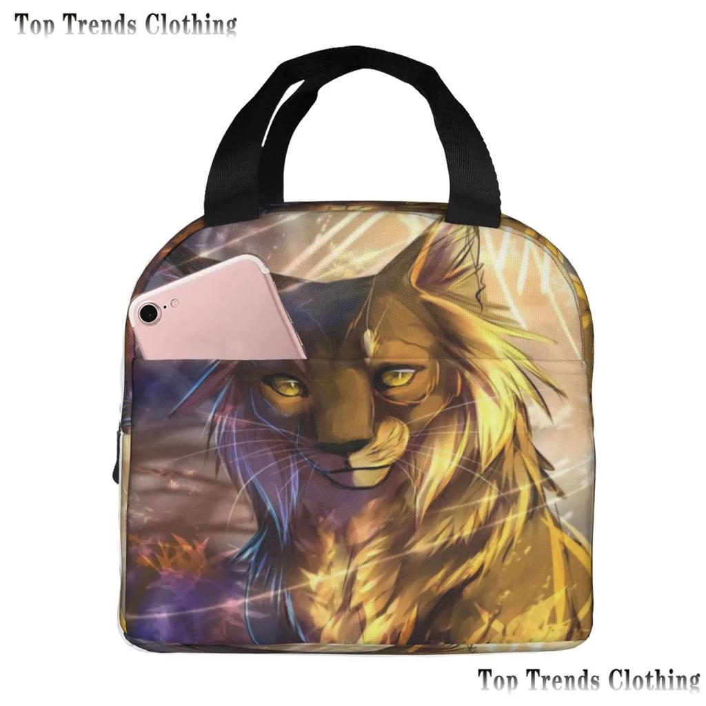 Сумка для ланча Warriors Cats для женщин, водонепроницаемая, термосумка для ланча в офис, школьные термосумки