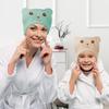 Quick-Drying Absorbent Hair Drying Cap for Women - Thick Microfiber,  Cute Bear Embroidery, Shower Head Towel
