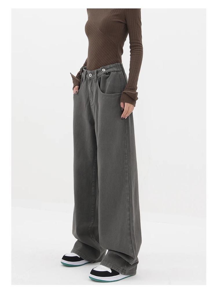 Summer New American Vintage Women Flare Jeans Camouflage High Waist Street Casual Trousers Baggy  Hip-hop Denim Pants Y2K