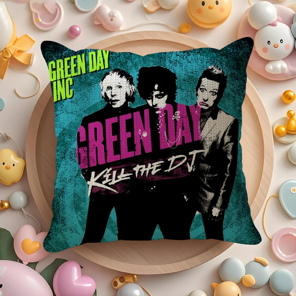 Green Day Pillow Case Pattern Printed Pillowcase For Living Room Sofa Cushion Cover Bedroom Decor