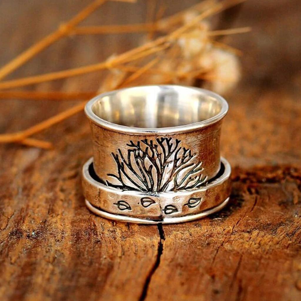 Винтажное вращающееся кольцо, женские кольца, ювелирный подарок для женщин на день рождения