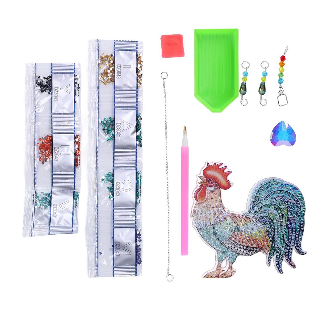Rhinestone Painting DIY Production Fine Workmanship Rooster Pattern Rhinestone Art Painting