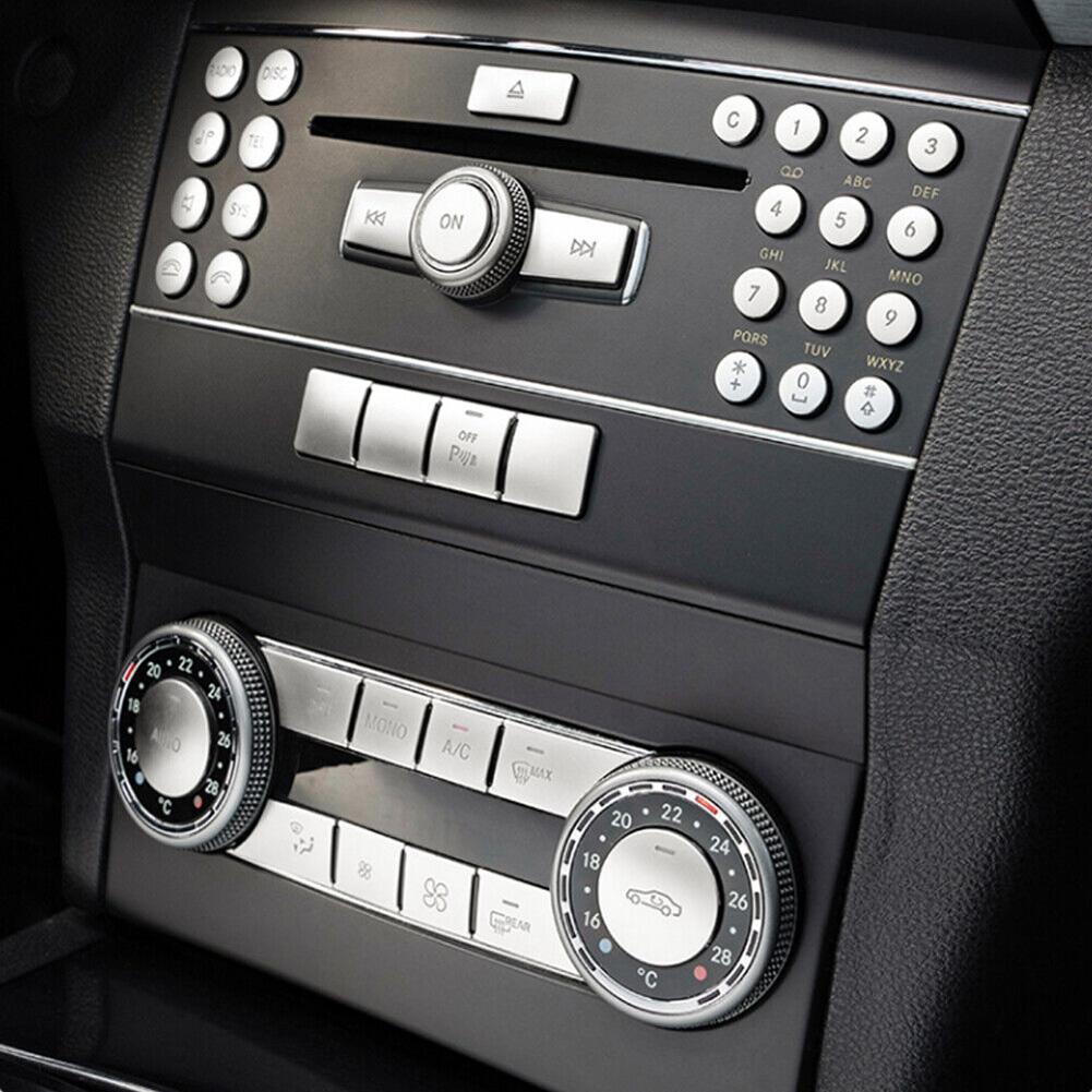 Chrome Center Console Air AC Button Cover Trim For Mercedes-Benz C GLK W204 X204