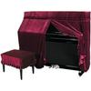 LOOKGOU Upright Piano Full Cover, Velvet, with Single Seat Cover | Dustproof and Moisture-Resistant Upright Piano Cover [Compatible with Standard Size
