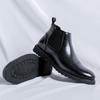 Fashion Elegantes Genuine Leather Chelsea Boots Mens Comfortable Brogue Shoes British Style Man Wedding Dress Ankle Boots Slip On Shoes