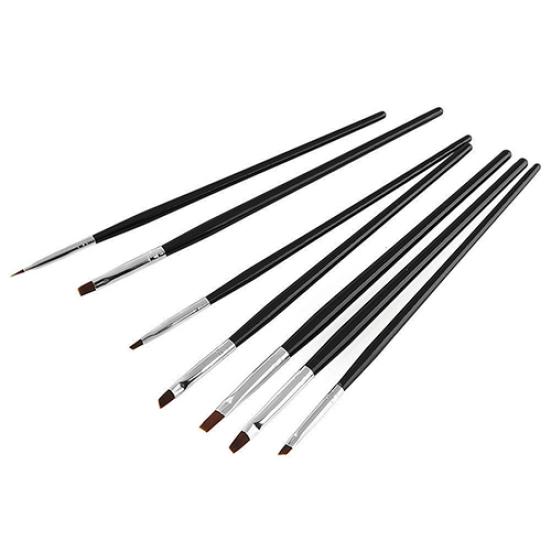 7Pcs Acrylic Nail Art Pen Tips UV Portable Painting Design Brush Manicure Set