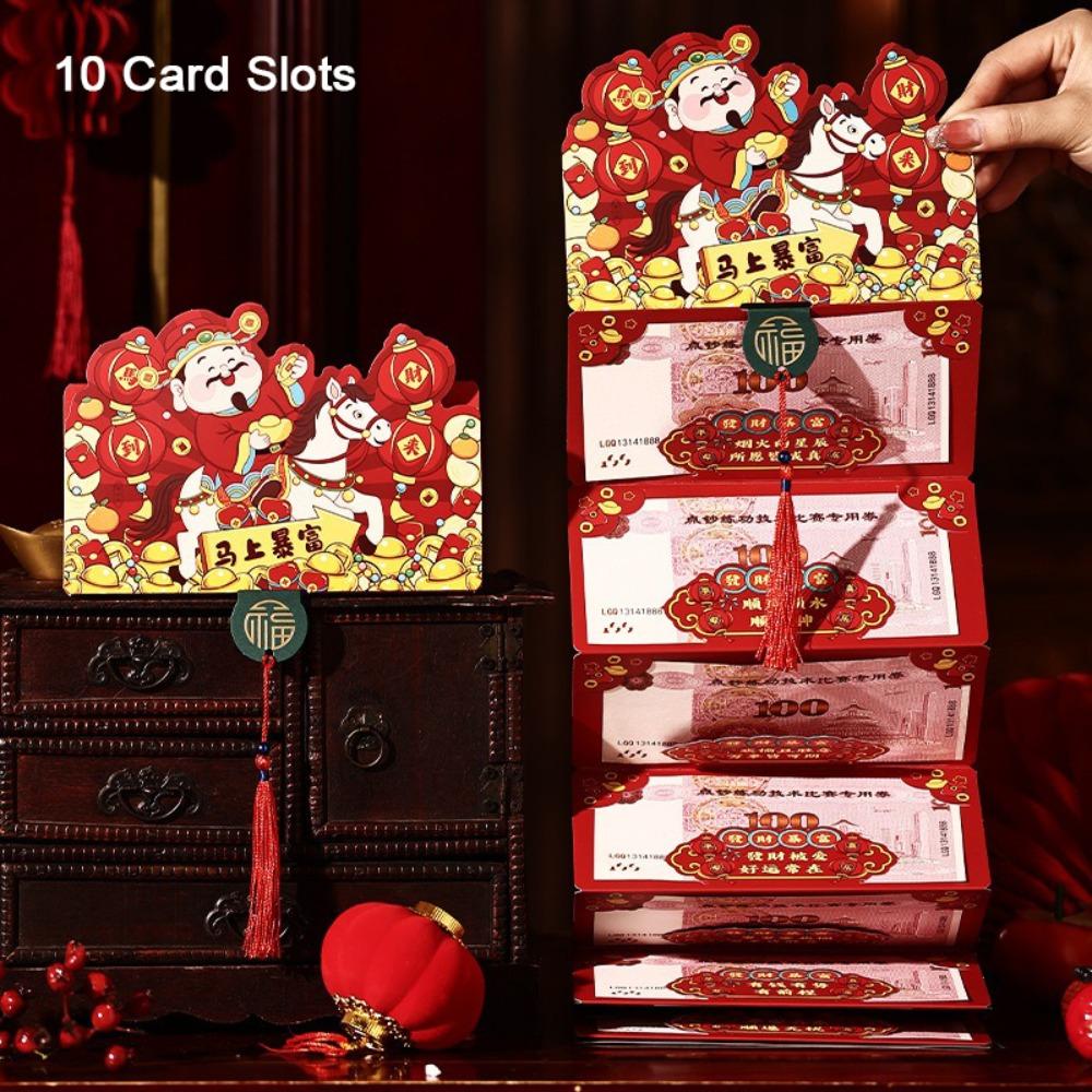 Paper Horse Year Red Envelope Red Color Folding Style Folded Red Envelope 3D Design 6/10 Card Position Lucky Red Bag