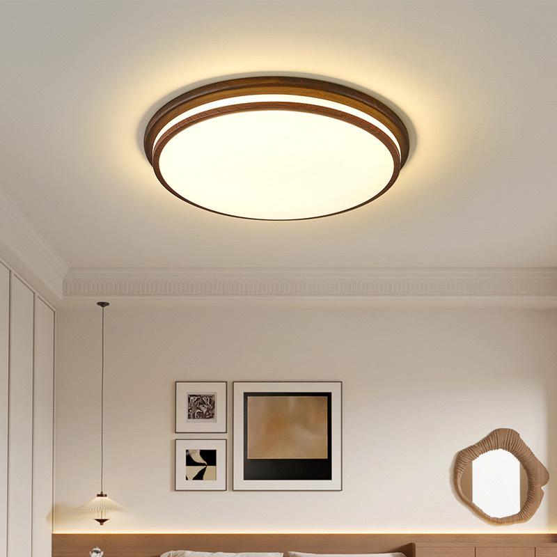 Chinese Retro Mid-Century Zen Ceiling Lamp: Solid Wood, Simple Style for Bedroom or Influencer Room