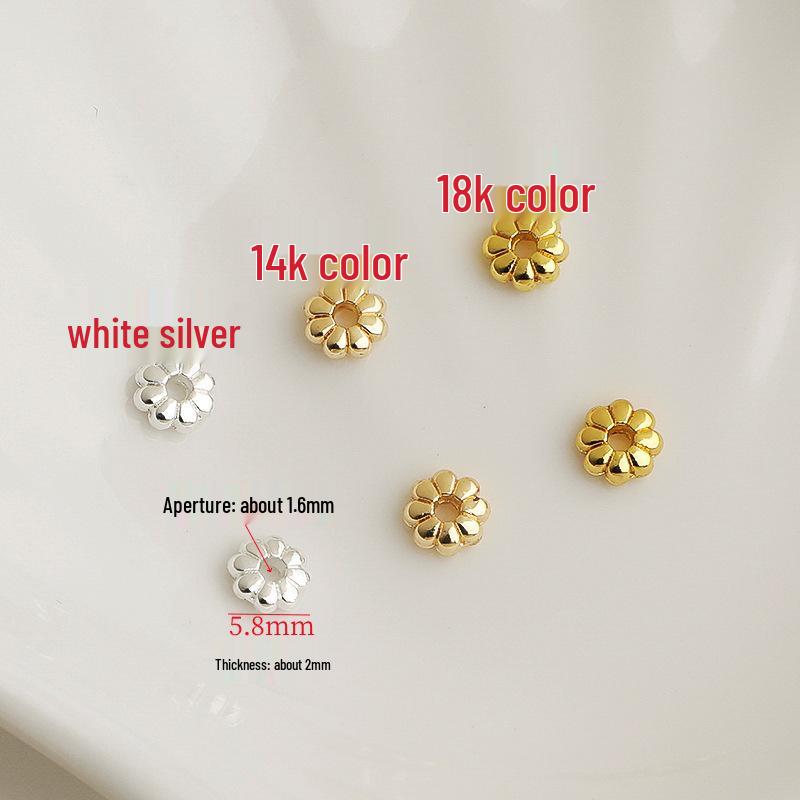 Браслет/Ожерелье с подвесками-подсолнухами из золотого наполнения 14K - Бусины-разделители с рисунком "дыня" для самостоятельного изготовления украшений
