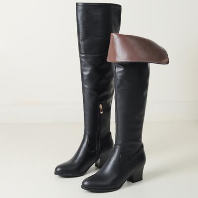 Сексуальные ботфорты женские 2024 зимняя обувь модные высокие каблуки ботфорты до бедра женские черные белые водонепроницаемые длинные сапоги