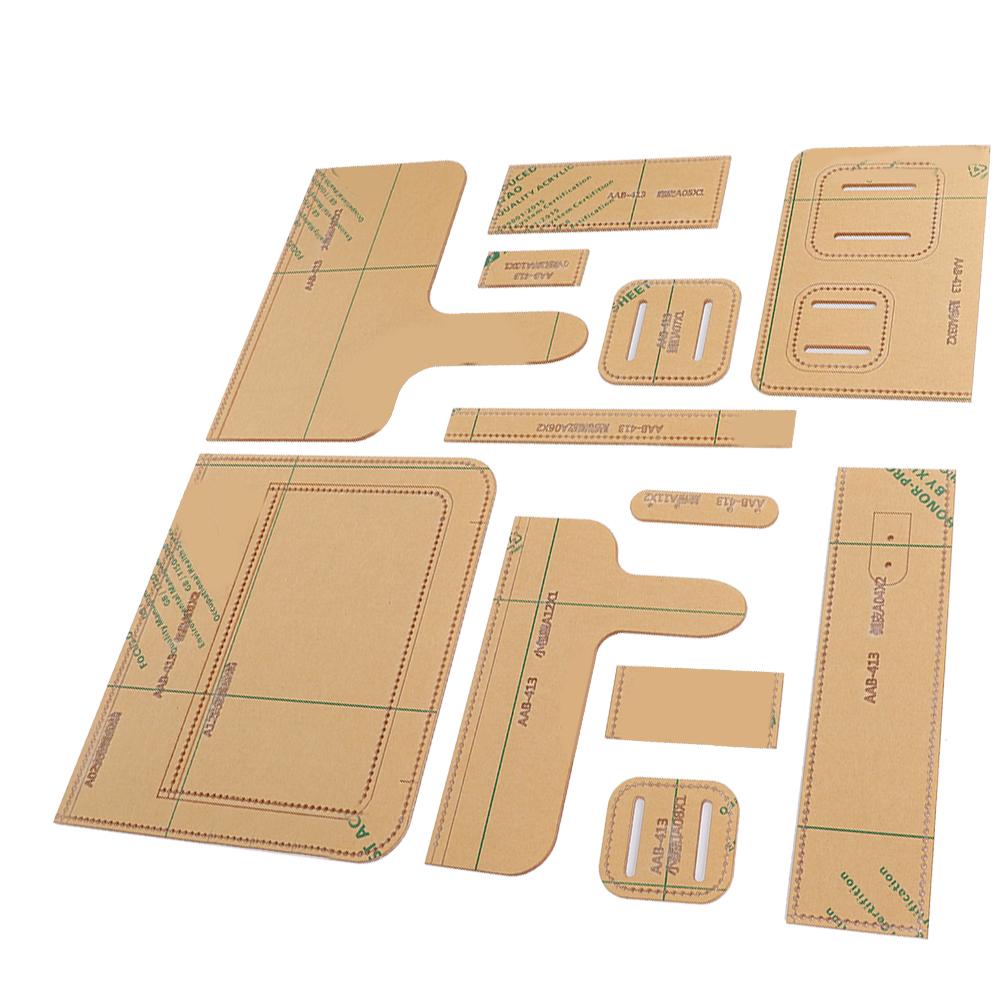 12Pcs Shoulder Bag Acrylic Template Leather Pattern DIY HandMade Drawing Craft Supplies