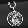 Черная Эмаль ТЕНГРИ БИЗ МЕНЕН Голова Волка Руна Нержавеющая Сталь Кулон Ожерелье для Женщин Мужчин Серебристый Цвет Цепь Амулет Украшение
