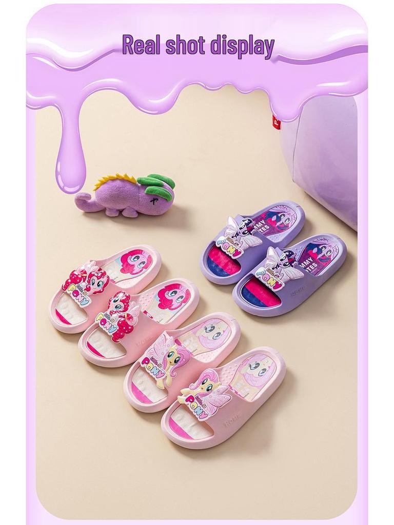 Нескользящие летние тапочки My Little Pony для девочек - Мультяшные шлепанцы для дома