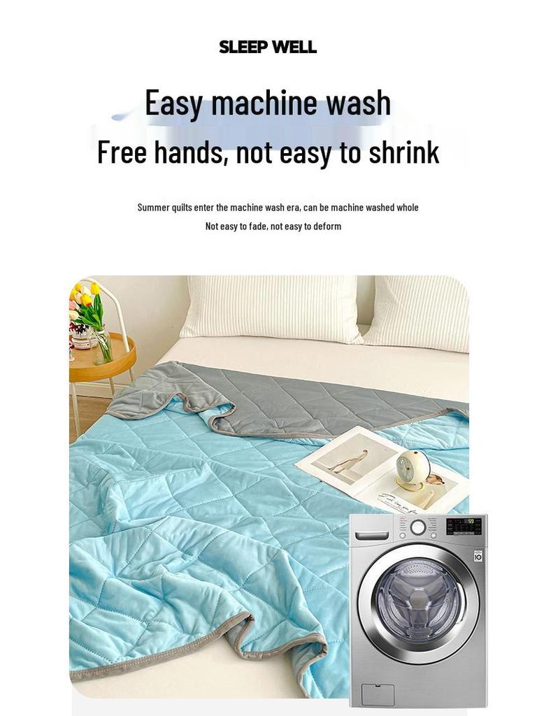 Охлаждающее летнее одеяло из ледяного шелка класса А - Однотонное, машинная стирка, тонкое подарочное одеяло для односпальных и двуспальных кроватей