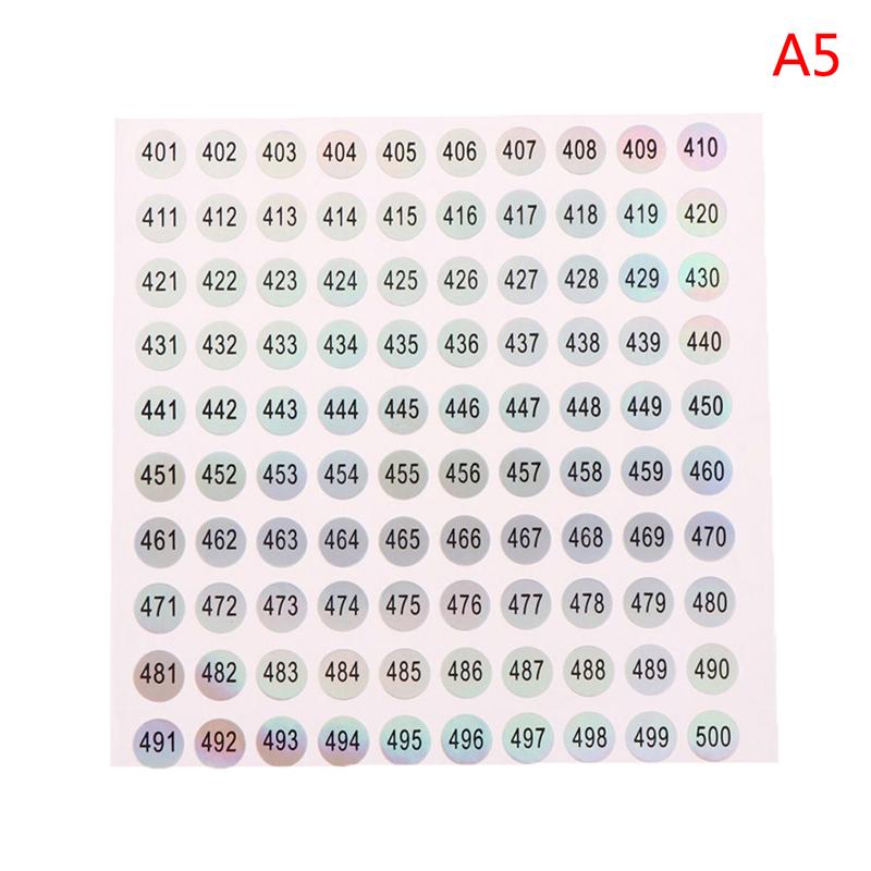 1-1000 Круглая водонепроницаемая наклейка с номером ногтя Цифровая этикетка Самоклеящиеся цифры ARI