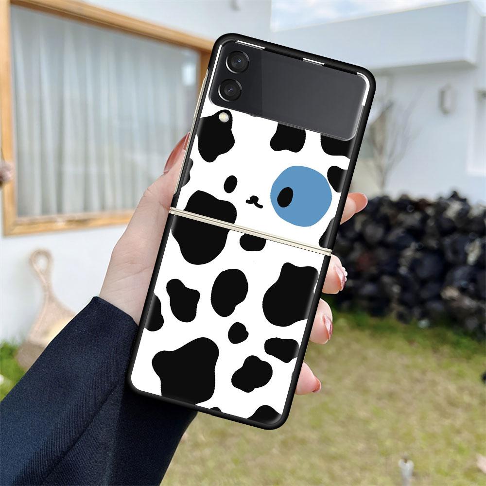 Роскошный чехол для Samsung Galaxy Z Flip 4 3 5G Черные жесткие ПК чехлы для телефона Модная задняя крышка ZFlip Funda Зебра Леопардовый узор Capa