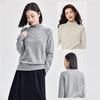Giordano Women's Spliced Raglan Mock Neck Loose Knit Sweater