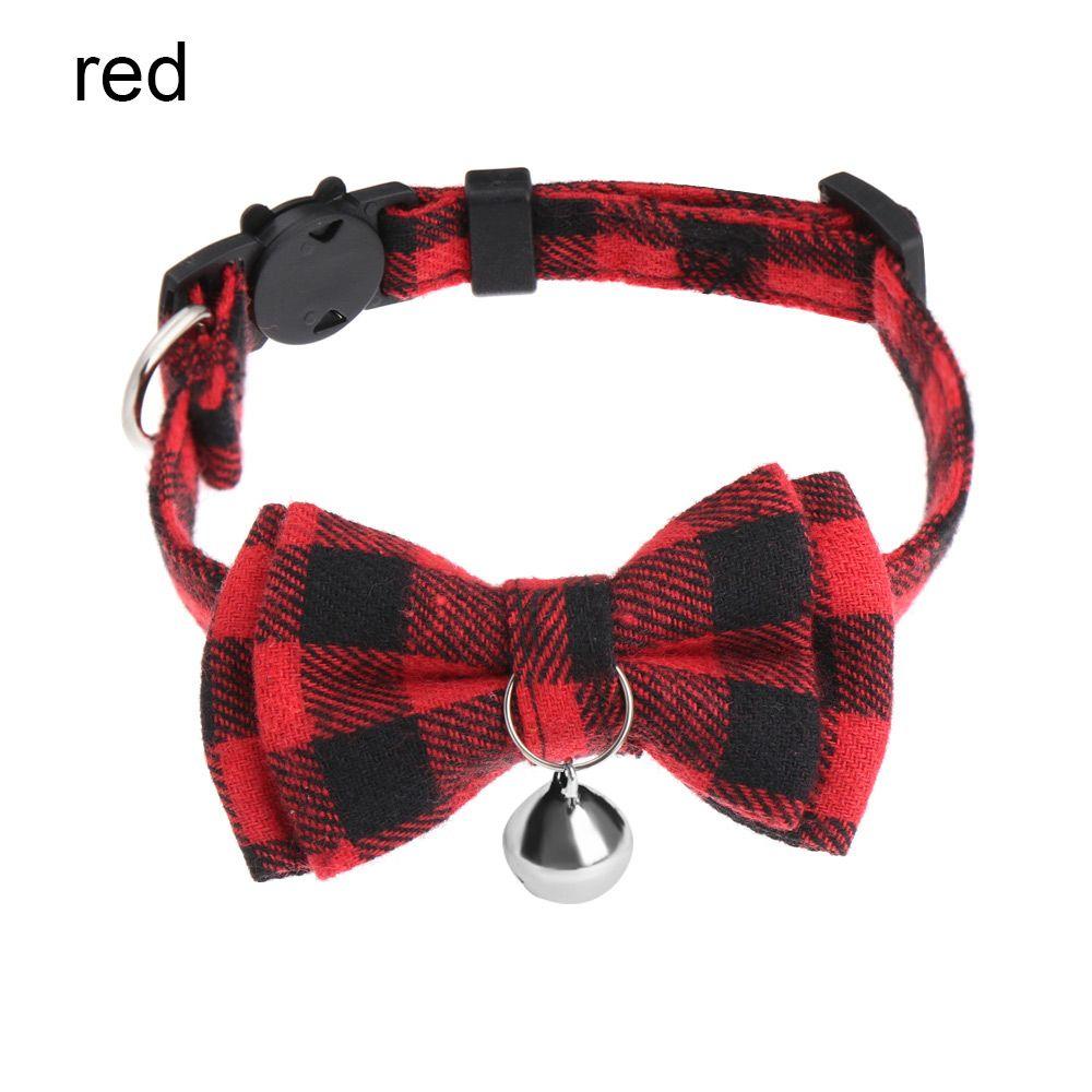 Cat Buckle with Bell Grid Collar Cats Collar Pet Supplies Puppy Collar Kitten Collar