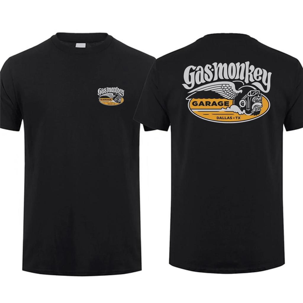 Футболка мужская из хлопка Amazing Tees, повседневная, большого размера, Gas Monkeys Garage Hot Rods Circle Logo Limited, двухсторонняя футболка, мужские футболки