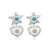 Retro Metal Star Heart Dangle Earrings Elegant Alloy Unisex Jewelry