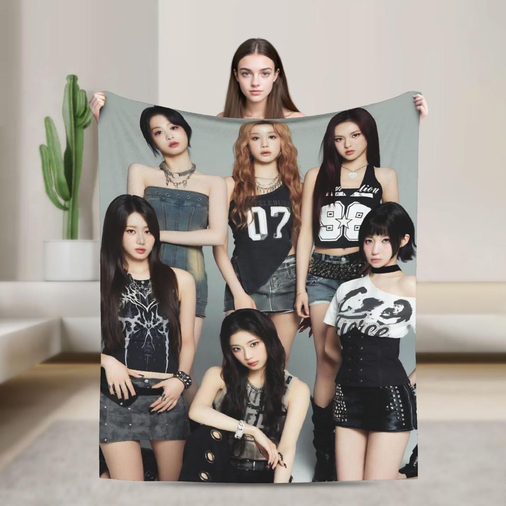 Kpop Babymonsters Group Blankets Flannel Textile Decor Breathable Lightweight Throw Blankets for Home Office Bedspread
