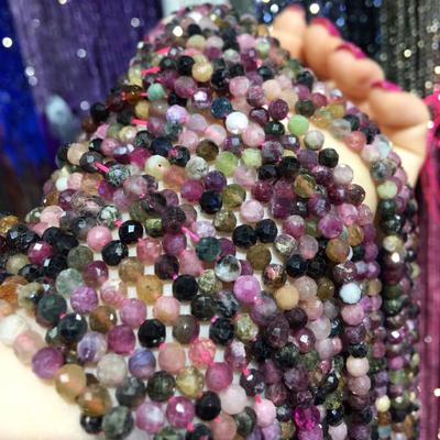 Маленькие бусины из натурального камня, турмалин, солнечный камень, гранат, амазонит, 3, 4, 5 мм, раздельные свободные бусины для изготовления ювелирных изделий, браслет «сделай сам»