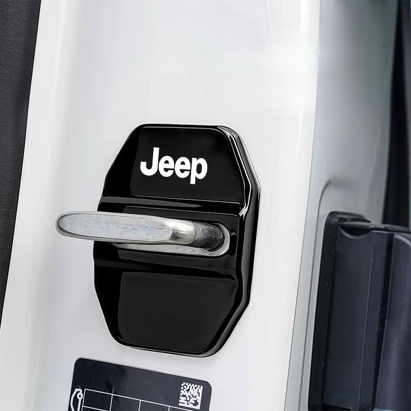 4Pcs Metal Car Door Lock cover Protective Buckle Cover Sticker For Jeep Wrangler Grand Cherokee Avenger Compass Wagoneer Patriot