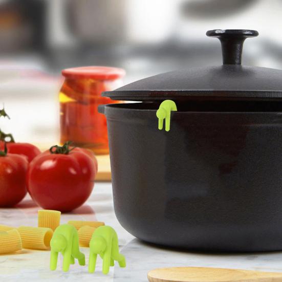 Pot Lid Holder Human-Shaped Pot Lid Lifter Holder Reusable Silicone Cooking Lid Holder for Home Kitchen