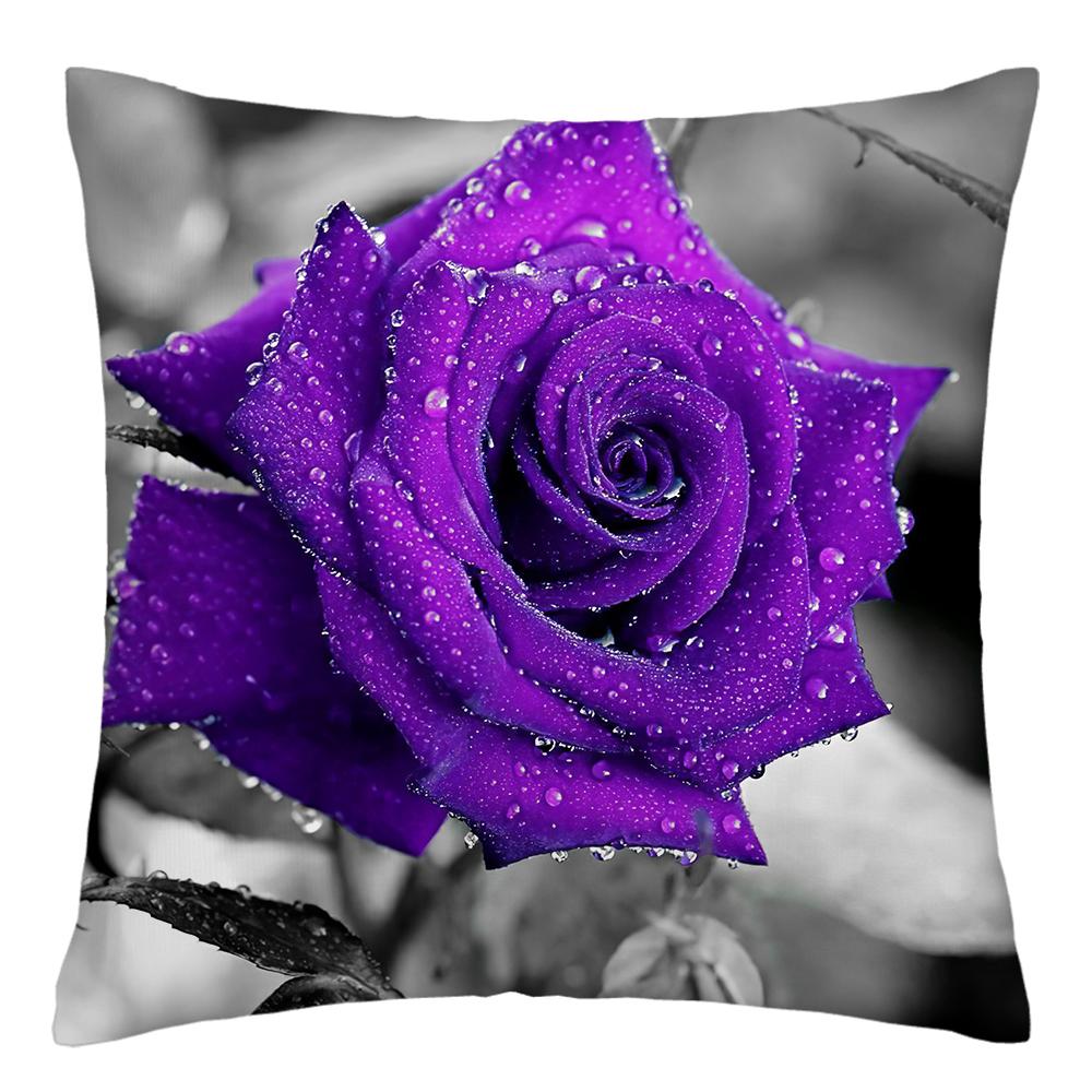 45X45 см наволочка для украшения дома с принтом красной розы из полиэстера для диванной подушки