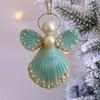 Angel Shell Ornament Christmas Tree Hanging Ornaments Sea-inspired Angel Decorations Handcrafted Seashell Angel Accents for Coastal Beach