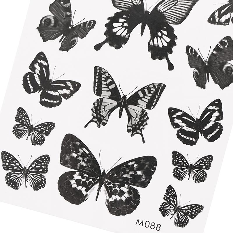 1 Sheet Waterproof Temporary Tattoo Sticker 3D Butterfly Fake Tattoo Leg Arm Art