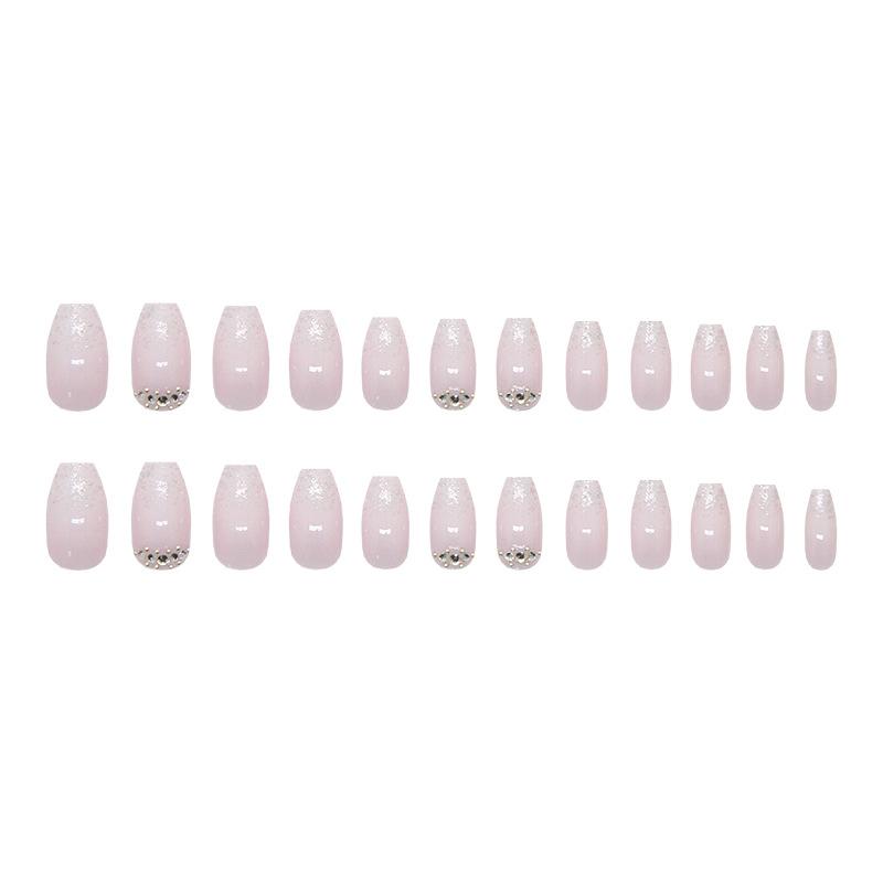 Gentle pink sparkle diamond fine flash gradual change simple girl ins wind removable wearable armor 24 pieces