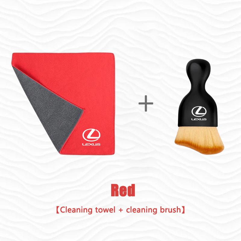 Car Cleaning Brush Tool Dust Remover+Suede Fleece Microfiber Wash Towel For Lexus ES RX NX LS UX LM LX GX LC RZ IS CT GS RC HS IT8