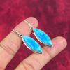Blue Turquoise Handmade Gemstone Earrings, 925 Solid Sterling Silver Antique Jewelry Earrings, For Engagement Gift